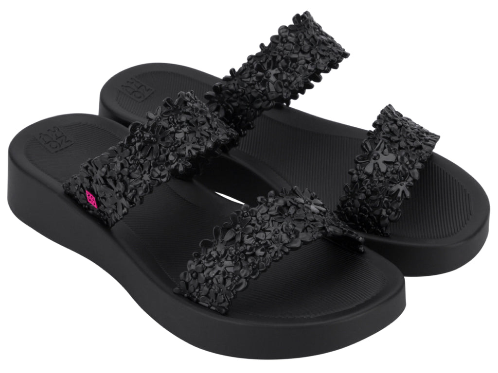 Zaxy Sandalia Slide Casual Playa 2 Tiras Flores Mujer 93360